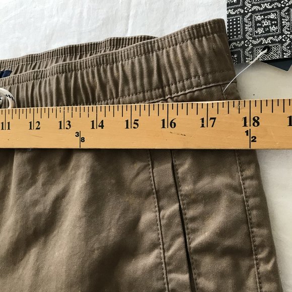 Reyn Spooner Khaki Pants Men Size Large Brown Tie Waist Mid Rise Straight Leg - Picture 11 of 16